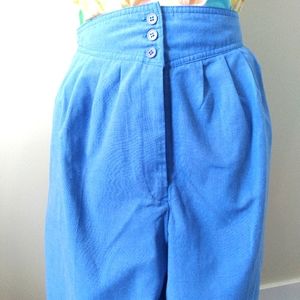 Cool Vintage High Waisted Pleated Button Yoke Front, Mom Shorts by CHARRAS.